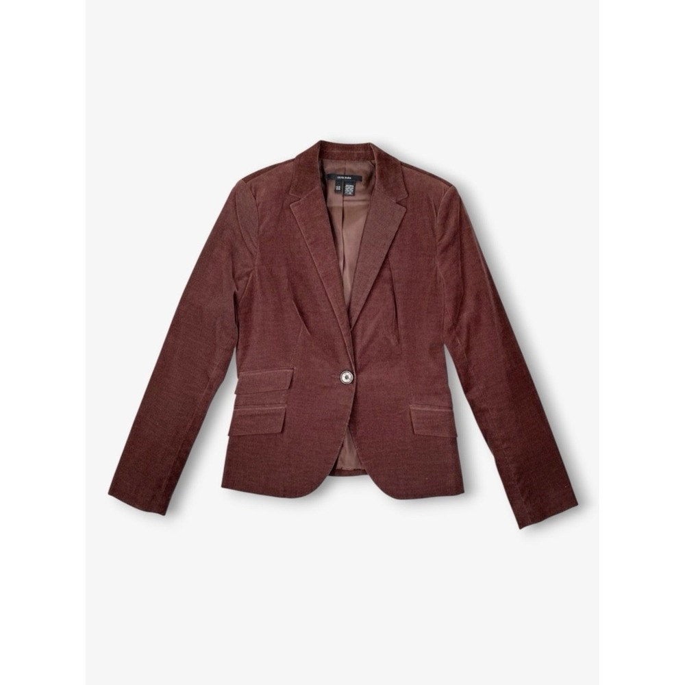 VTG Zara Chocolate Brown Tailored Blazer Size M Single Breasted Academia Preppy
